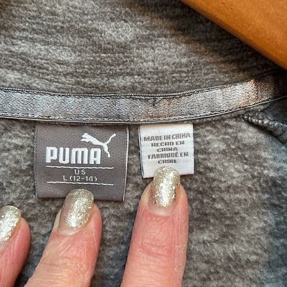 Puma zip up fleece jacket.  Size girls L (12-14).